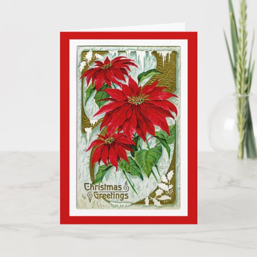 クリスマスの挨拶Pointsettia シーズンカード (正面)
