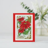 クリスマスの挨拶Pointsettia シーズンポストカード (スタンド正面)