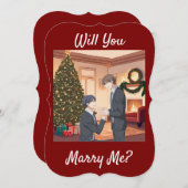 クリスマスの提案 – 私と結婚してくれる？彼に 招待状 (正面/裏面)