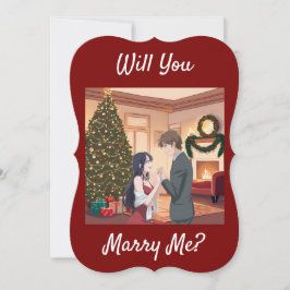 クリスマスの提案 – 私と結婚してくれる?彼女が彼に 招待状