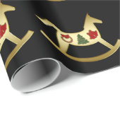 クリスマスの揺り木馬の包装紙 ラッピングペーパー (ロールコーナー)