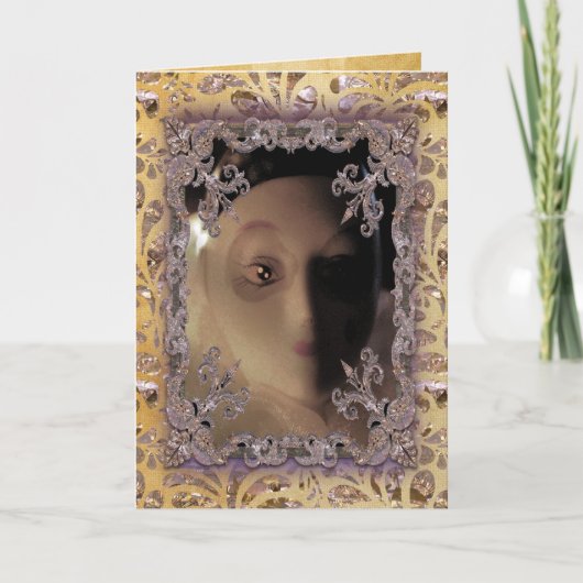 クリスマスの操り人形のビクトリア時代の人 シーズンカード (正面)