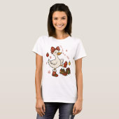 クリスマスの放し飼いのシリー・グース Tシャツ (正面フル)