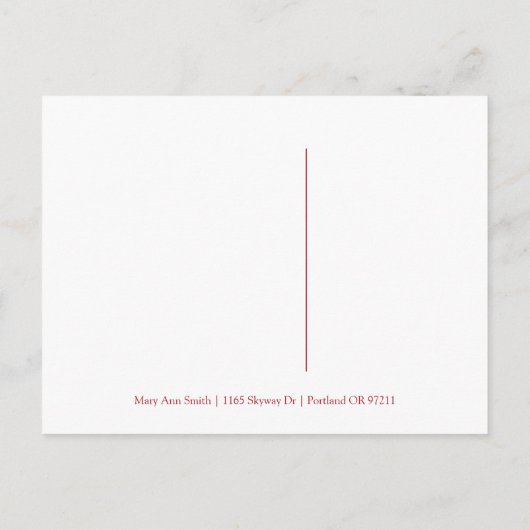 クリスマスの救休日 |ツリーと赤のリボン 案内ポストカード (裏面)