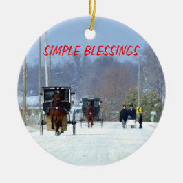 クリスマスの教会からの家 セラミックオーナメント