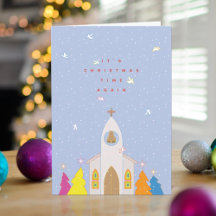 クリスマスの教会のクリスマスカード
