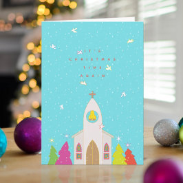 クリスマスの教会のクリスマスカード シーズンカード