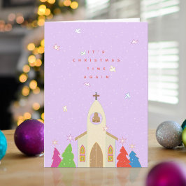 クリスマスの教会のクリスマスカード シーズンカード