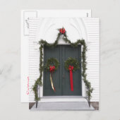 クリスマスの教会ドア シーズンポストカード (正面/裏面)