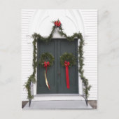 クリスマスの教会ドア シーズンポストカード (正面)