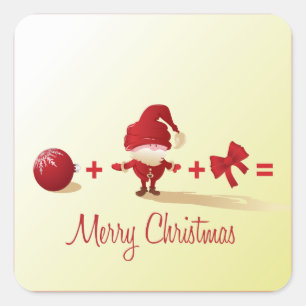 クリスマスの数学のステッカー スクエアシール
