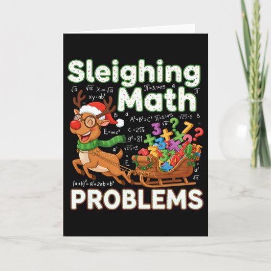 クリスマスの数学問題をスレイする 面白い数学教師 カード (正面)