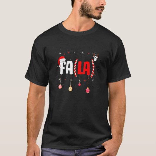 クリスマスの数学教師 ファ・ラ8 方程式 ファ・ラ・ラ・ル Tシャツ (正面)