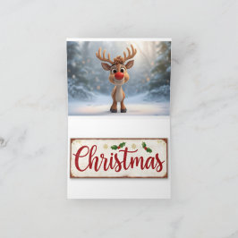 クリスマスの文字とクリスマスの画像が入ったカード サンキューカード