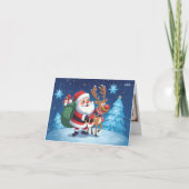 クリスマスの文字とクリスマスの画像が入ったカード サンキューカード (正面)