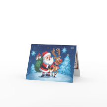 クリスマスの文字とクリスマスの画像が入ったカード