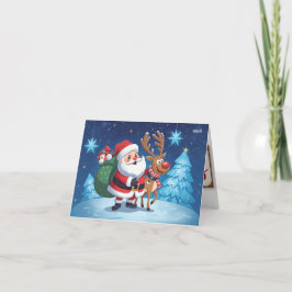 クリスマスの文字とクリスマスの画像が入ったカード サンキューカード