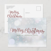 クリスマスの文字 メリークリスマス スノー ビジネス シーズンポストカード (正面/裏面)