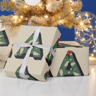 クリスマスの文字 A クリスマス ラッピングペーパー