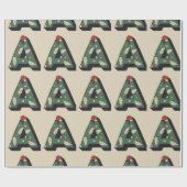 クリスマスの文字 A クリスマス ラッピングペーパー (フラット)