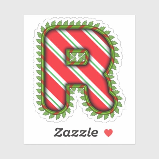 クリスマスの文字R シール (シート)