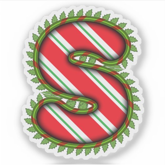 クリスマスの文字S シール (正面)