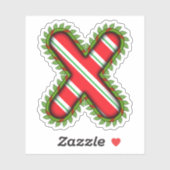クリスマスの文字X シール (シート)