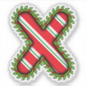 クリスマスの文字X シール (正面)
