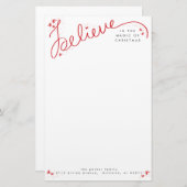 クリスマスの文房具の魔法で信じて下さい 便箋 (正面/裏面)