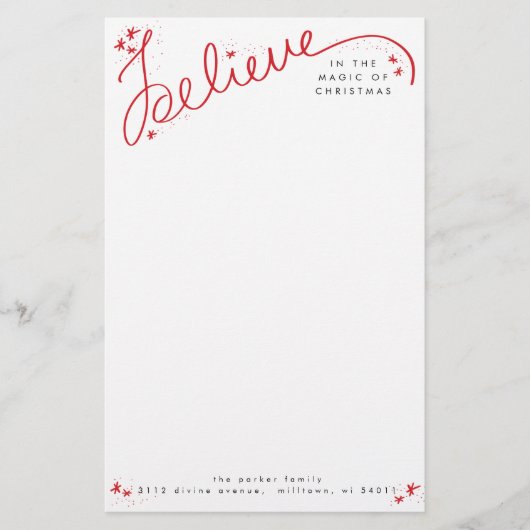 クリスマスの文房具の魔法で信じて下さい 便箋 (正面)