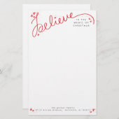 クリスマスの文房具の魔法で信じて下さい 便箋 (正面/裏面)