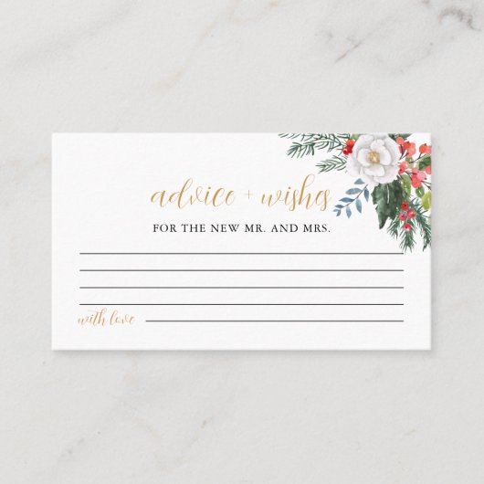 クリスマスの新しいアドバイスとウィッシュのゲームカード プレイスカード (正面)