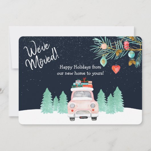 クリスマスの新しい住所を移動する引っ越しました シーズンカード (正面)