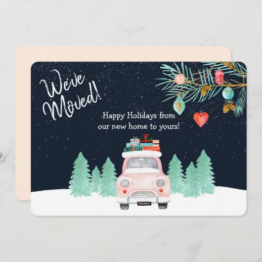 クリスマスの新しい住所を移動する引っ越しました シーズンカード (正面/裏面)