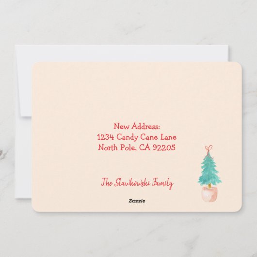 クリスマスの新しい住所を移動する引っ越しました シーズンカード (裏面)