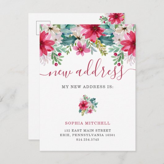 クリスマスの新しい住所 |花かわいらし類 案内ポストカード (正面/裏面)