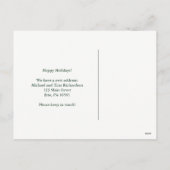 クリスマスの新しい住所 | 赤と緑の花 シーズンポストカード (裏面)