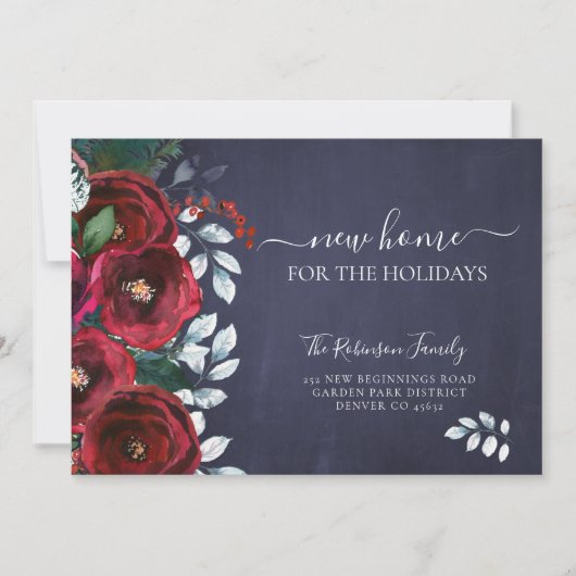 クリスマスの新しい家の休日の移動 案内状 (正面)