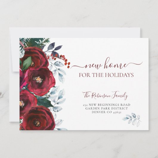 クリスマスの新しい家の休日の移動 案内状 (正面)