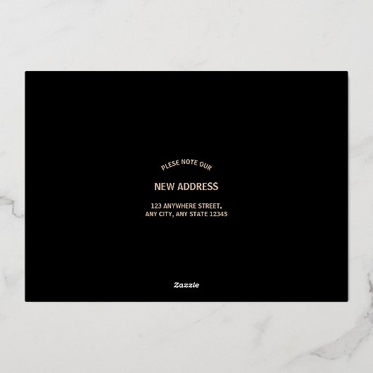 クリスマスの新しい家の写真カード 箔シーズンカード (裏面)