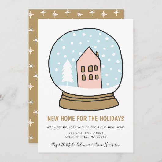 クリスマスの新住宅引越し案内 シーズンカード (正面/裏面)