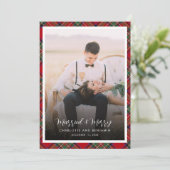 クリスマスの新婚写真結婚したとメリータータンチェック シーズンカード (スタンド正面)