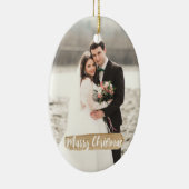 クリスマスの新婚者のオーナメントと結婚して下さい セラミックオーナメント (右)