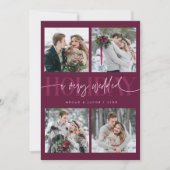 クリスマスの新婚 多数写真 クランベリー シーズンカード (正面)