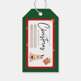 クリスマスの新年のグリーティングレッド・グリーン ギフトタグ