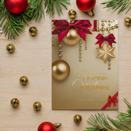 クリスマスの新年を迎える美しい赤いメリークリスマス シーズンポストカード