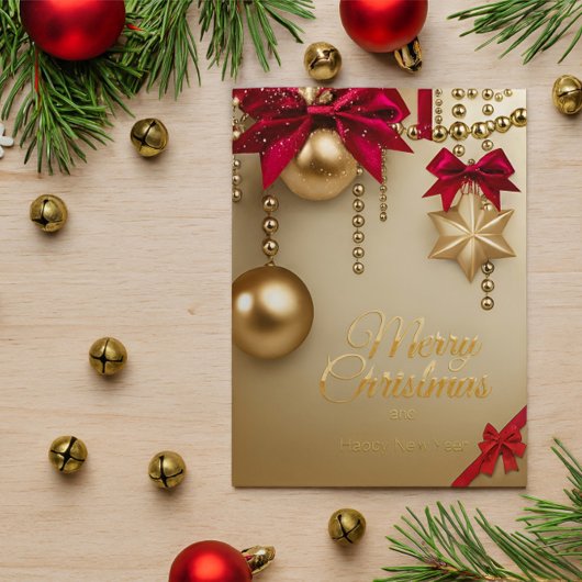 クリスマスの新年を迎える美しい赤いメリークリスマス シーズンポストカード