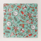 クリスマスの新年：ヴィンテージハンドドロー ジグソーパズル (横)