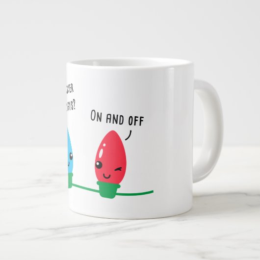 クリスマスの日々を過ごしおもしろいている ジャンボコーヒーマグカップ (正面右)