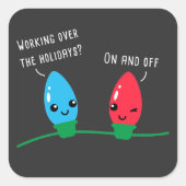 クリスマスの日々を過ごしおもしろいている スクエアシール (正面)